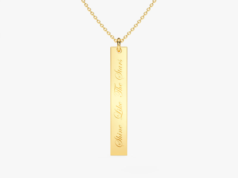Initial Tag Necklace in 14k Solid Gold
