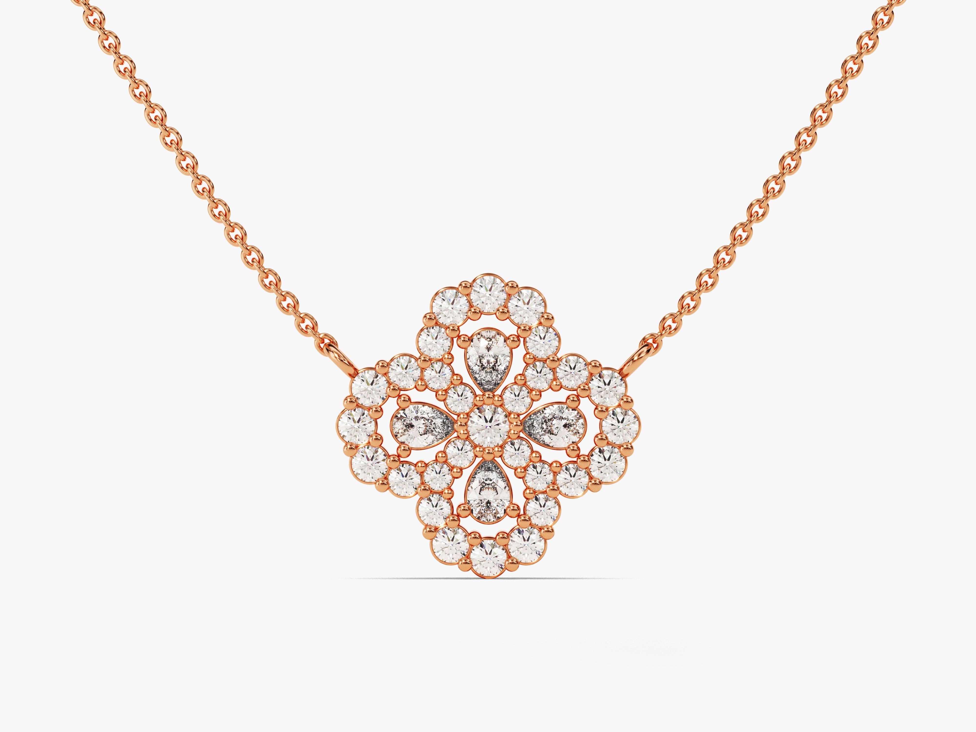 Rose gold diamond clover necklace for jewelry lovers