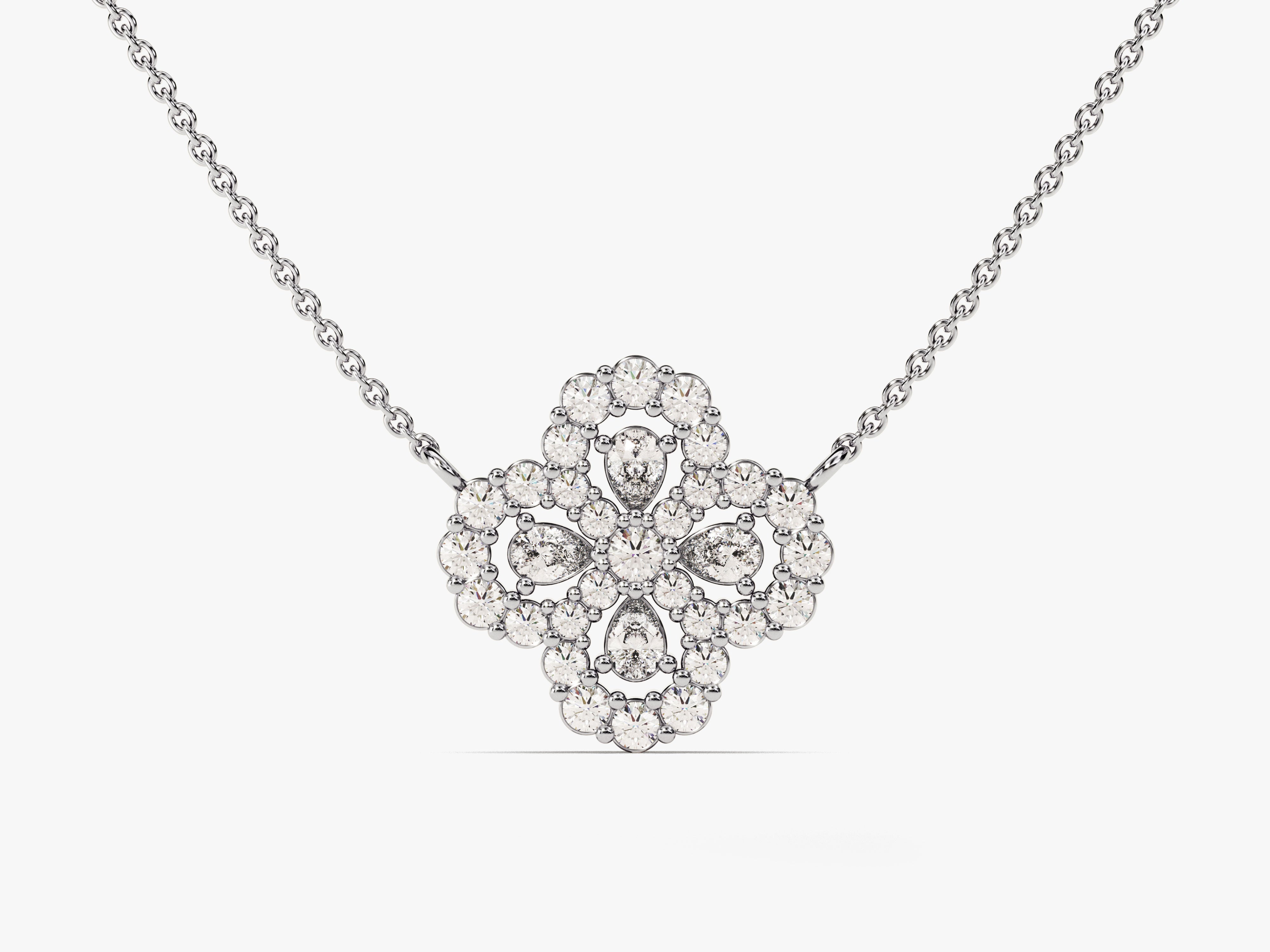Diamond clover pendant necklace for jewelry brand