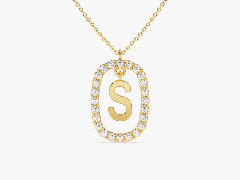 Initial Necklace in 14k Solid Gold