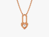 Heart Lock Necklace in 14k Solid Gold