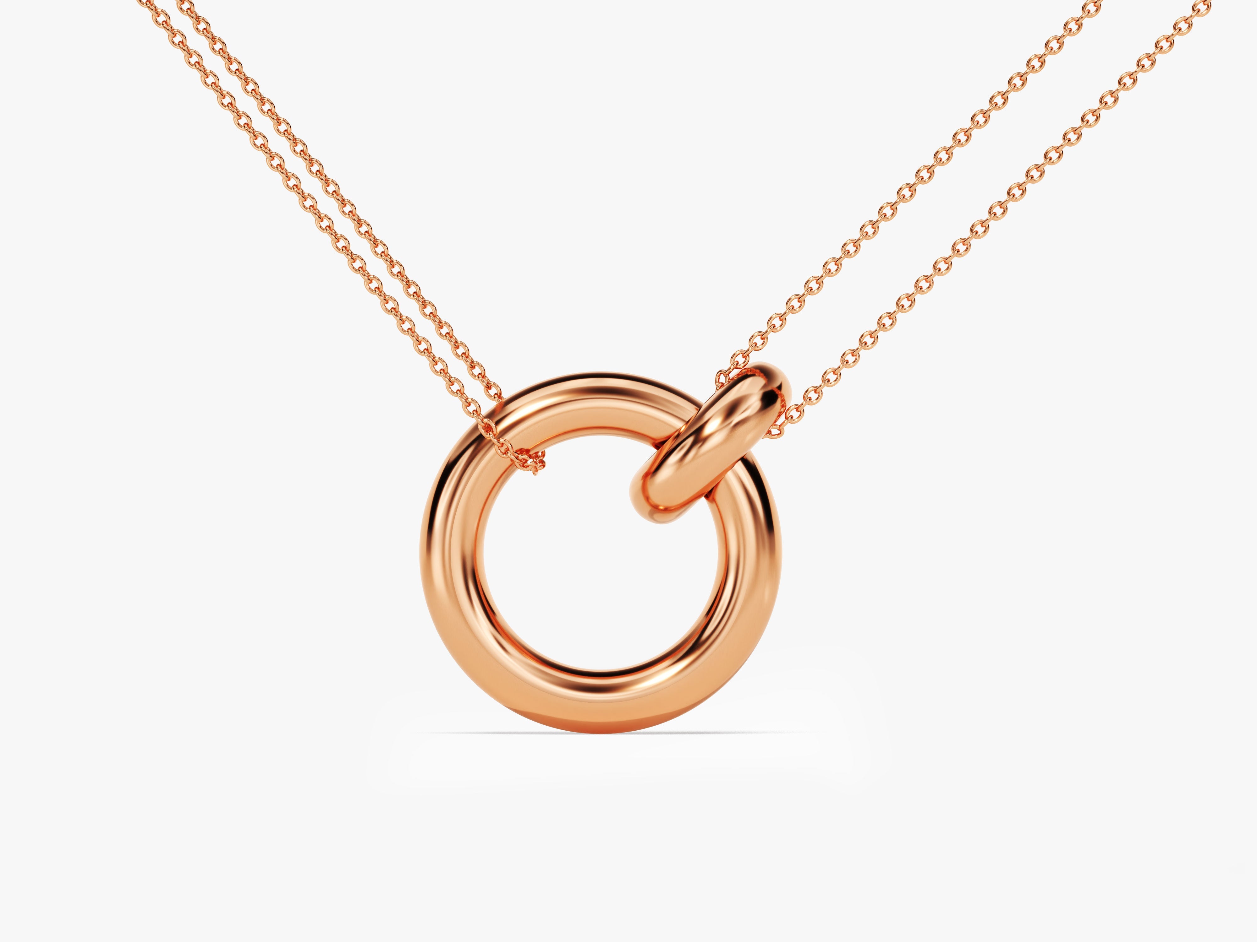 Rose gold interlocking circle necklace for jewelry lovers