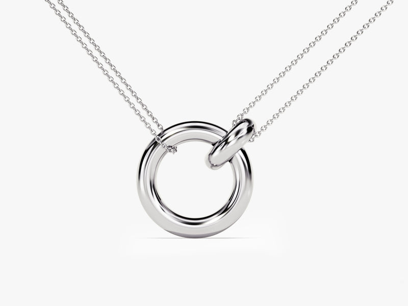 Interlocking Circles Necklace in 14k Solid Gold