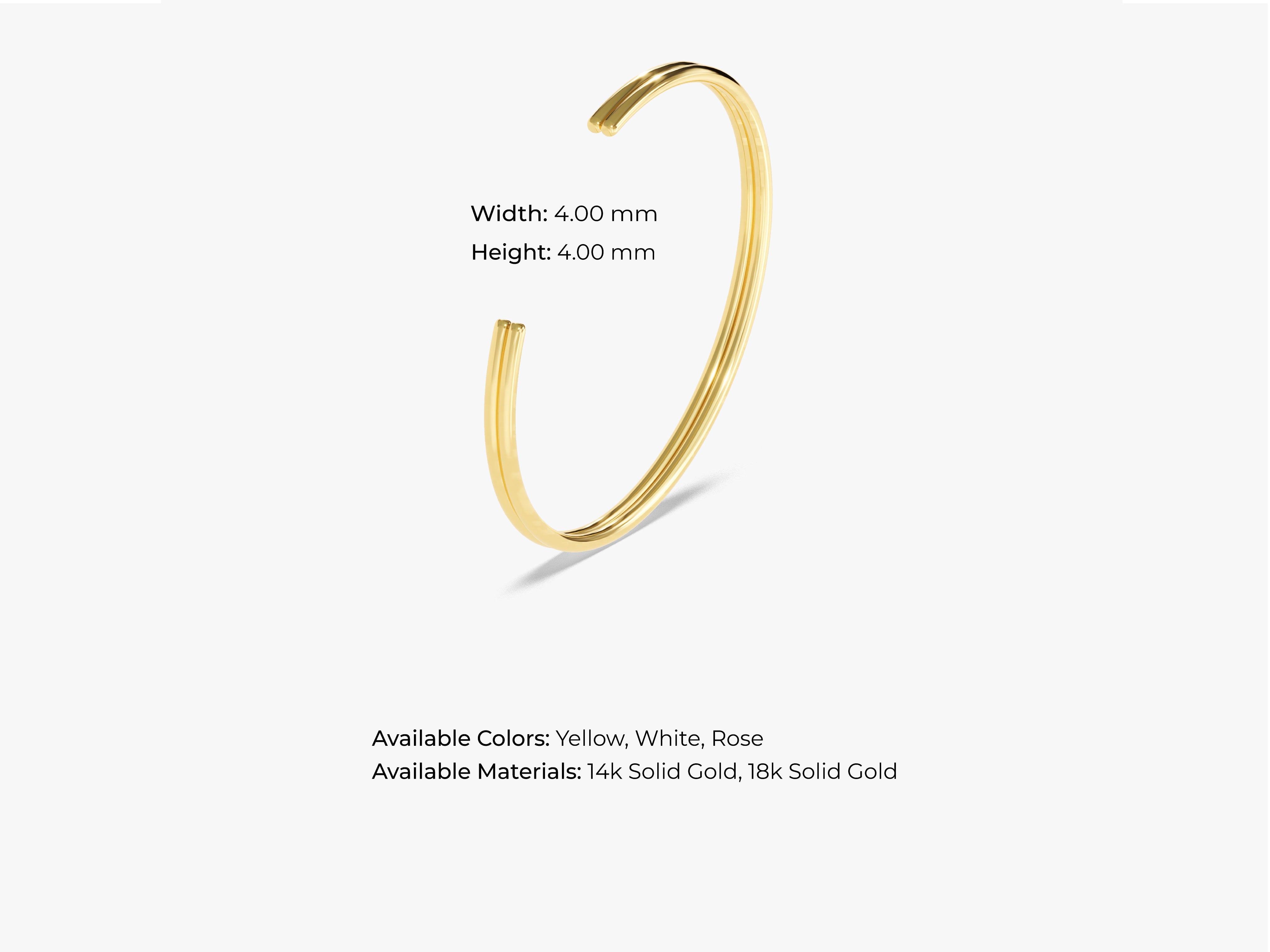 Gold bangle bracelet, minimalist jewelry, available in yellow, white, rose gold