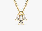 Tapered Diamond Necklace in 14k Solid Gold