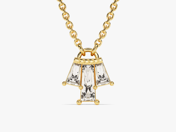 Tapered Diamond Necklace in 14k Solid Gold