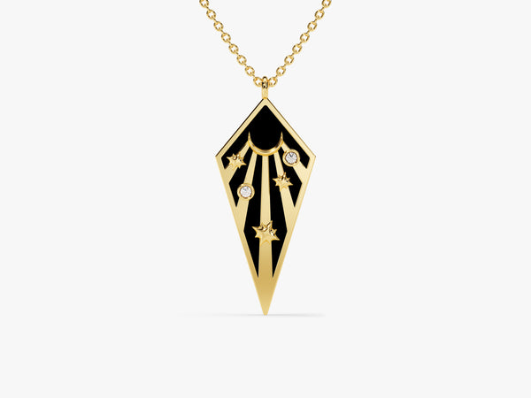 Celestial Pendant Necklace in 14k Solid Gold