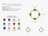 Open Circle Emerald Necklace in 14k Solid Gold