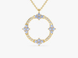 Open Circle Alexandrite Necklace in 14k Solid Gold