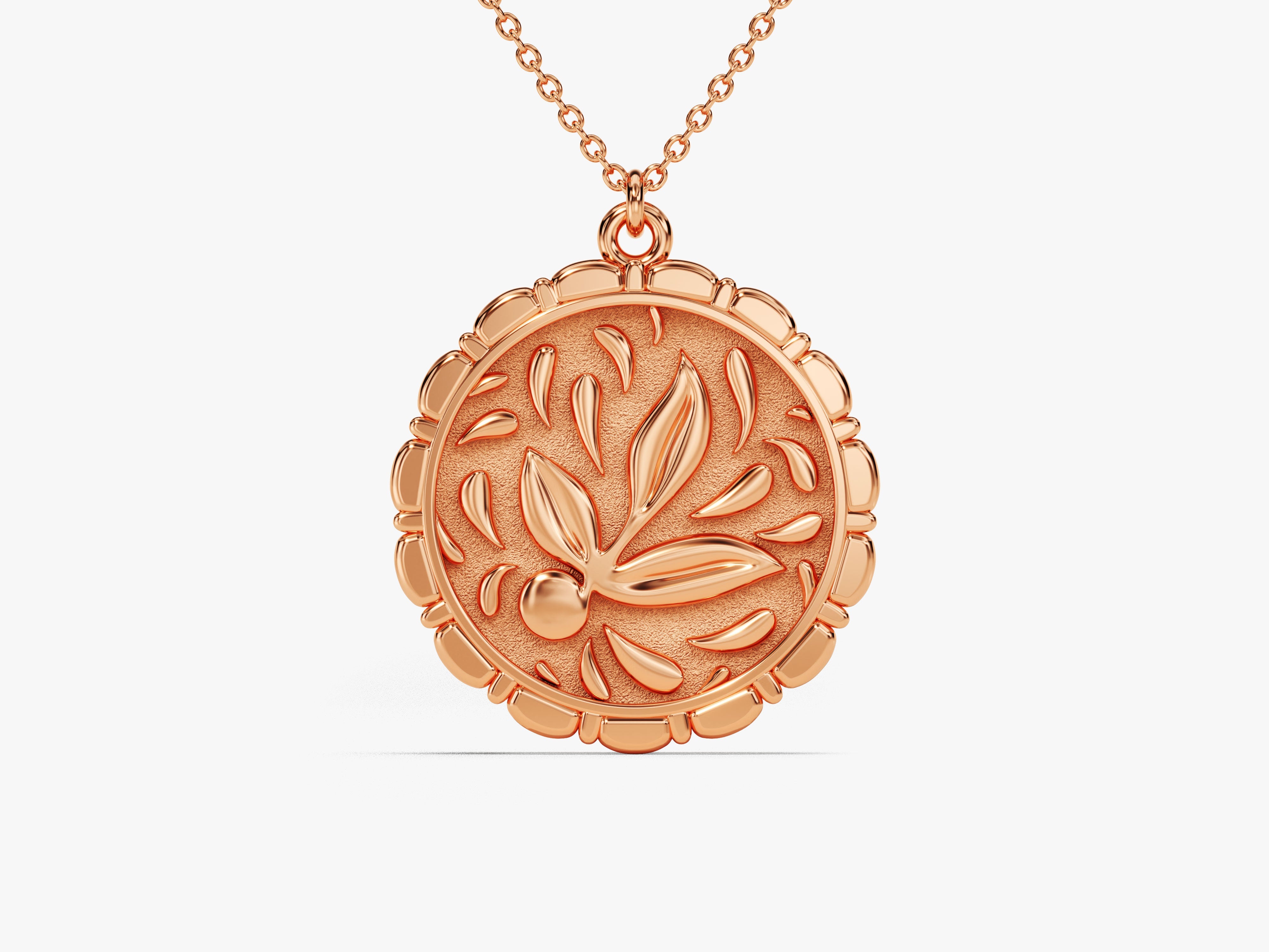 Rose gold floral pendant necklace for jewelry lovers