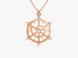 Spiral Diamond Necklace in 14k Solid Gold