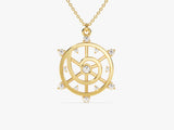 Spiral Diamond Necklace in 14k Solid Gold
