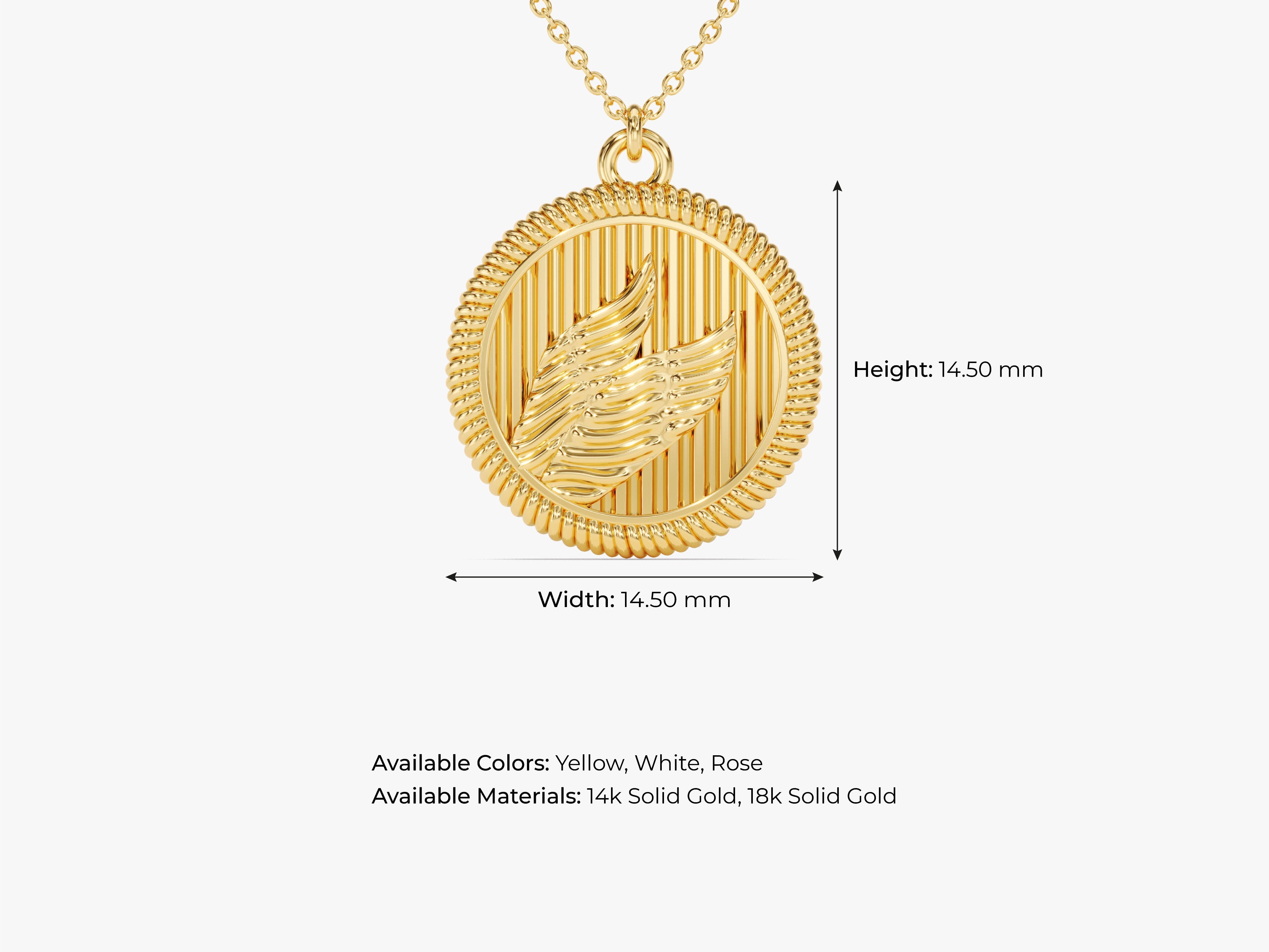 Gold feather pendant necklace, fine jewelry, available in 14k/18k solid gold
