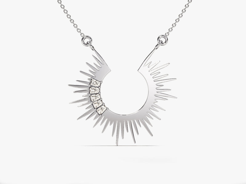 Sunburst Necklace in 14k Solid Gold