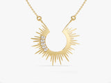 Sunburst Necklace in 14k Solid Gold