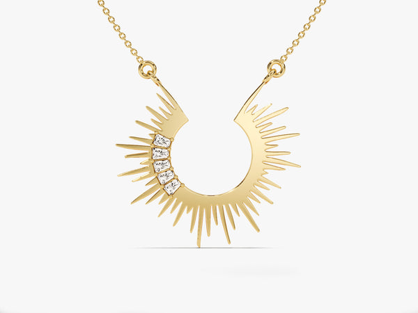 Sunburst Necklace in 14k Solid Gold
