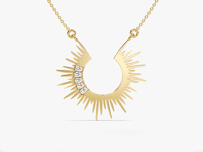 Sunburst Necklace in 14k Solid Gold