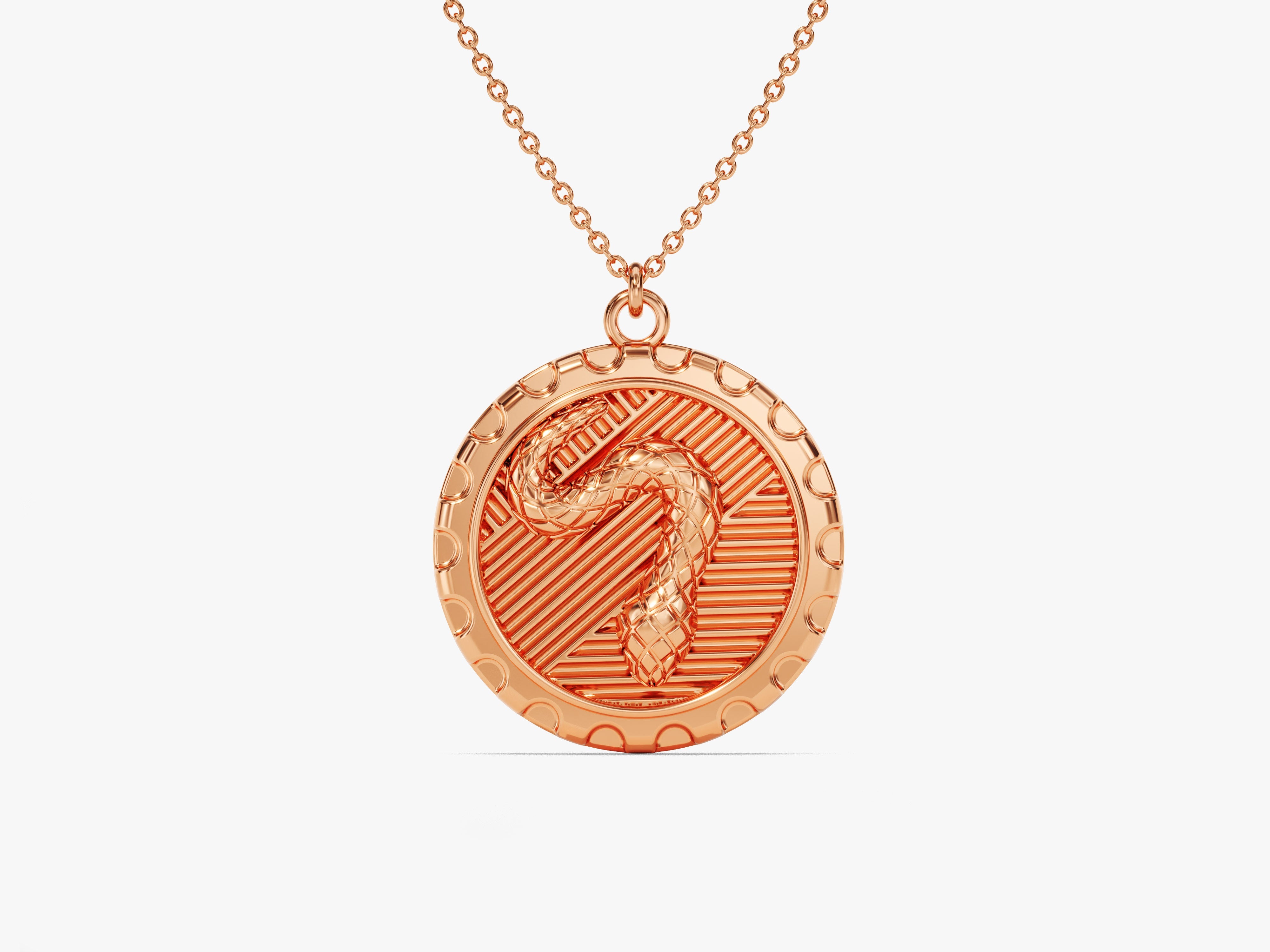 Rose gold snake pendant necklace, luxury jewelry, unique design