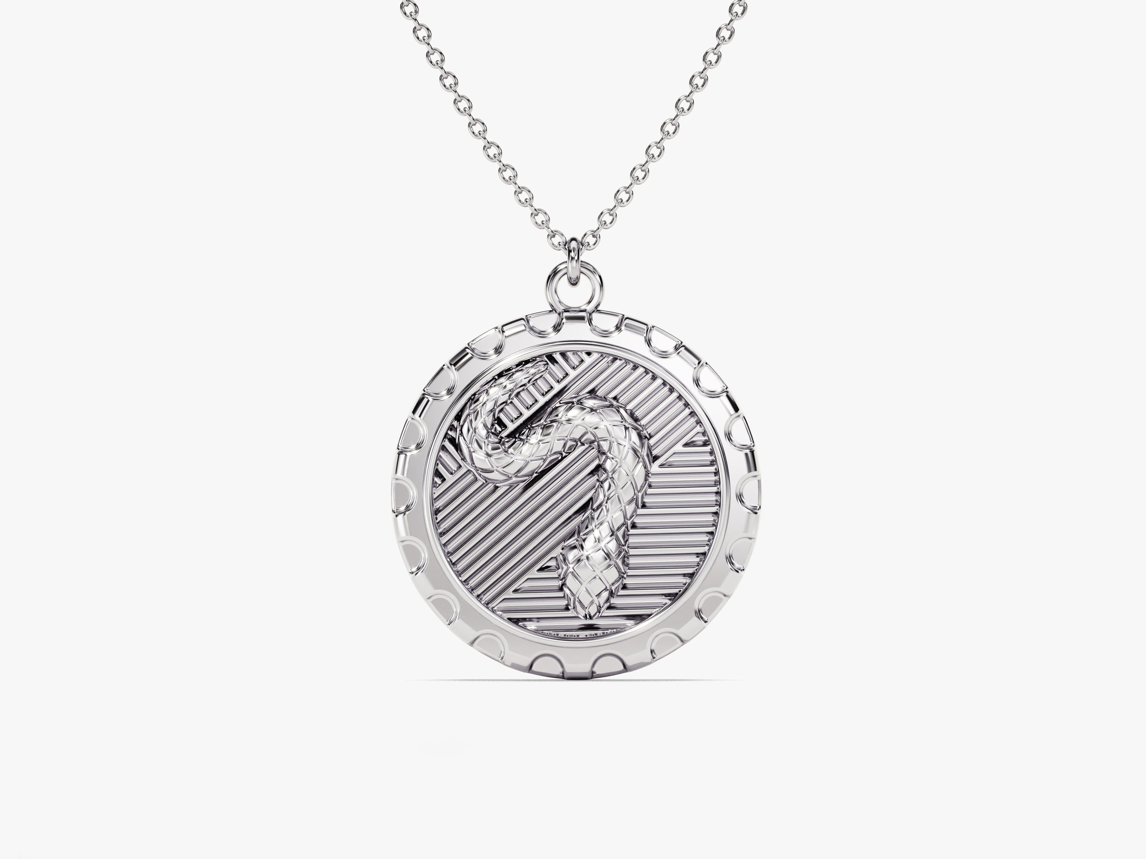Silver snake pendant necklace, luxury jewelry, unique design