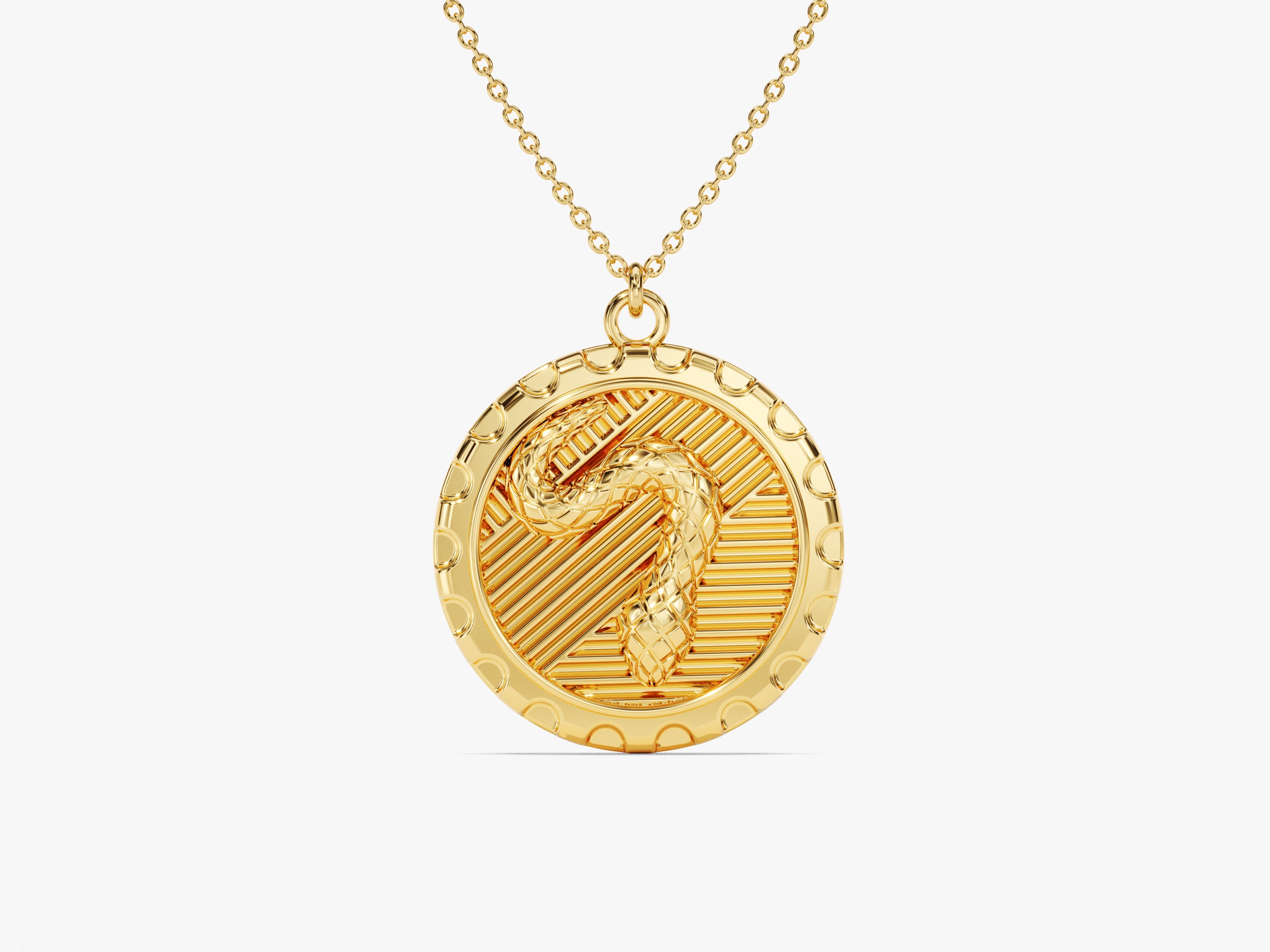 Gold snake pendant necklace, luxury jewelry, unique design