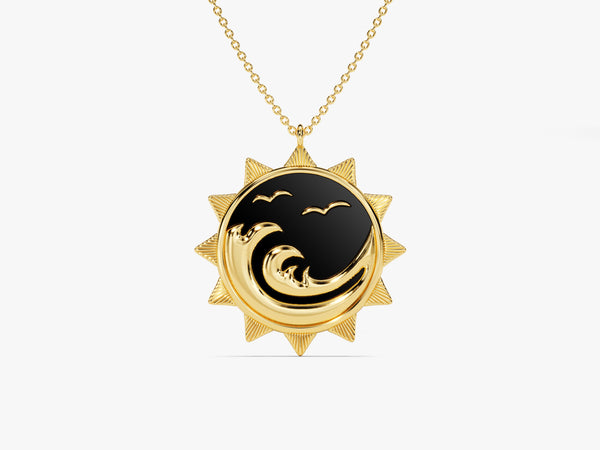 Wave Necklace in 14k Solid Gold