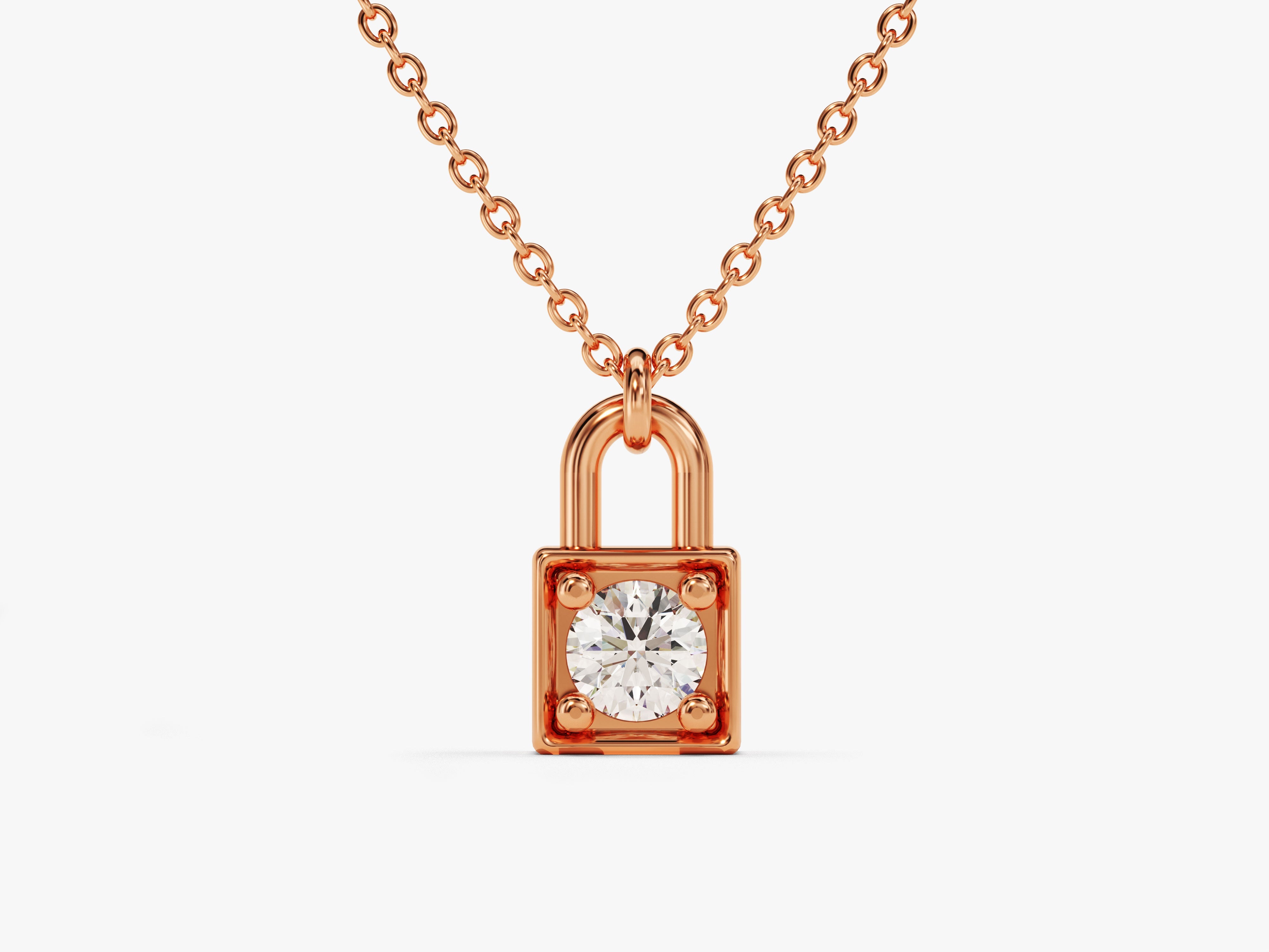 Rose gold diamond padlock necklace for jewelry firm
