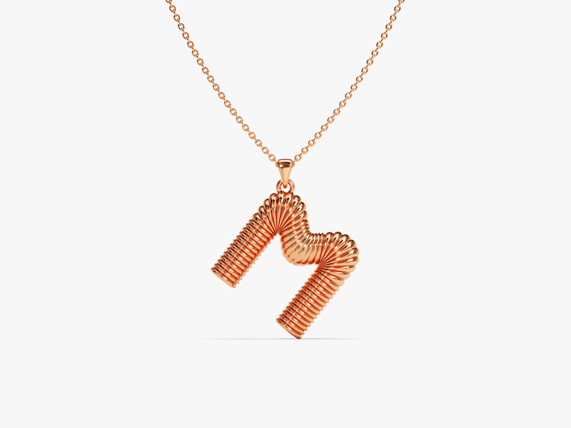 Bold Letter Necklace in 14k Solid Gold