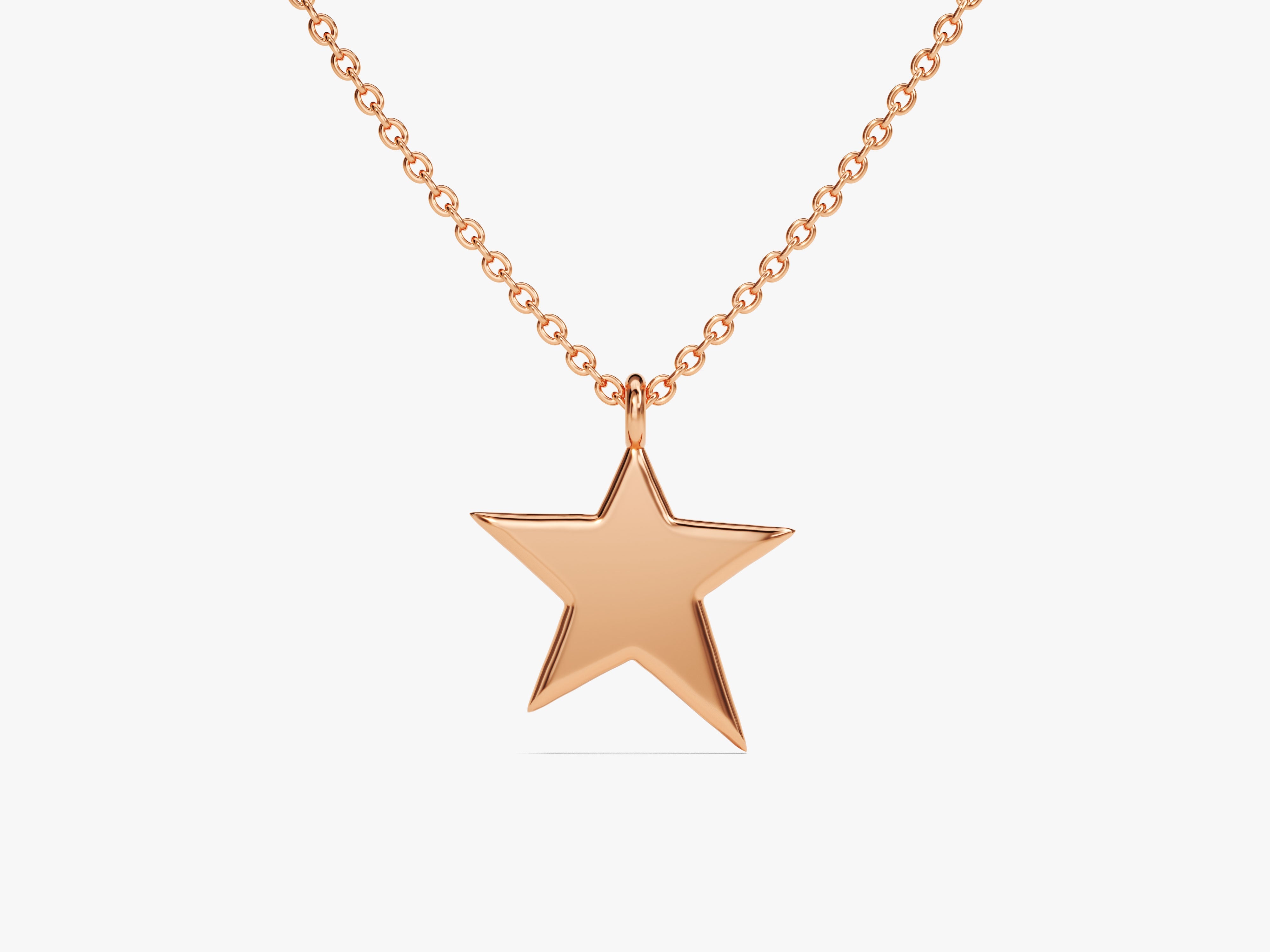 Rose gold star pendant necklace jewelry