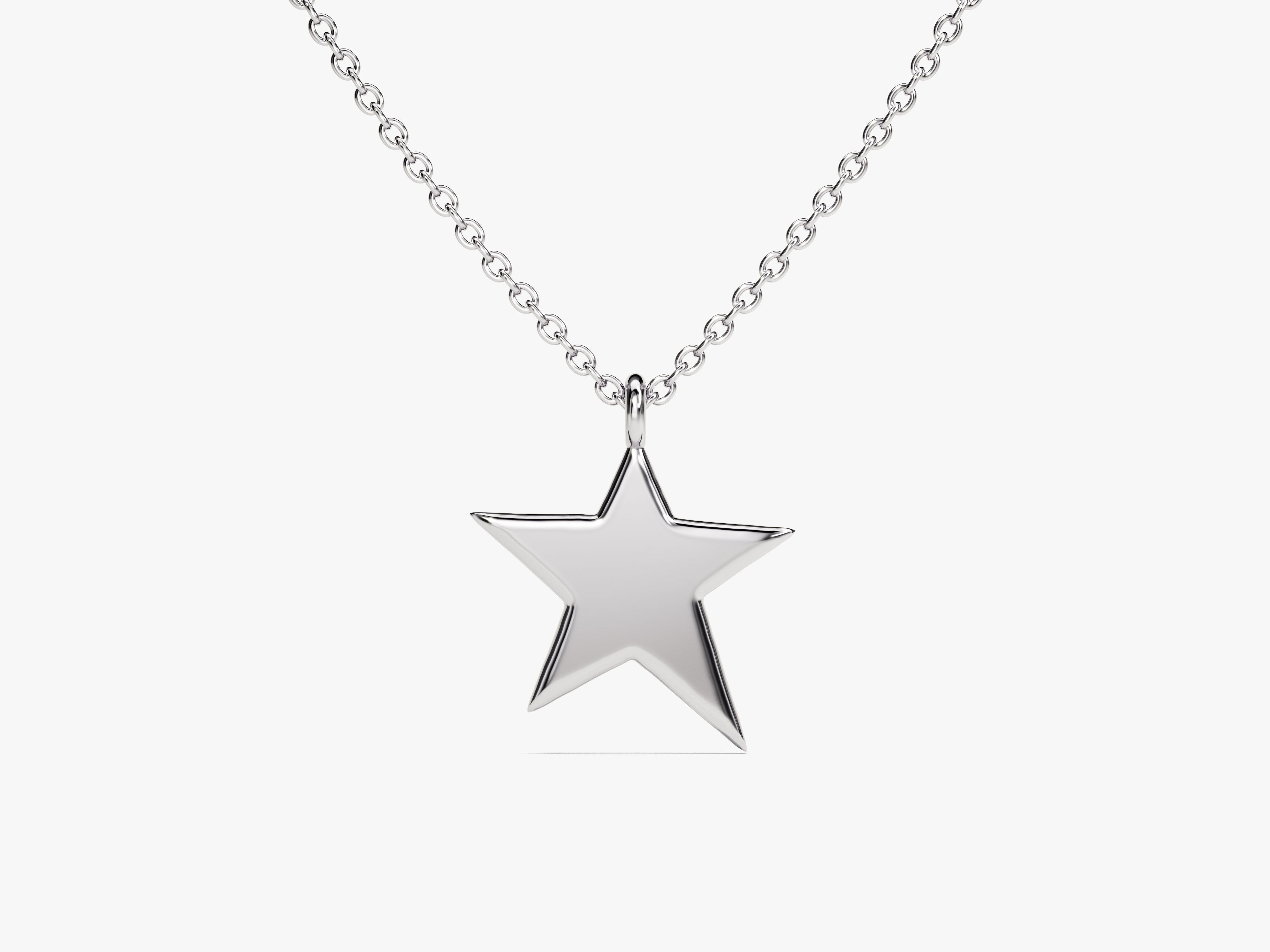Silver star pendant necklace jewelry