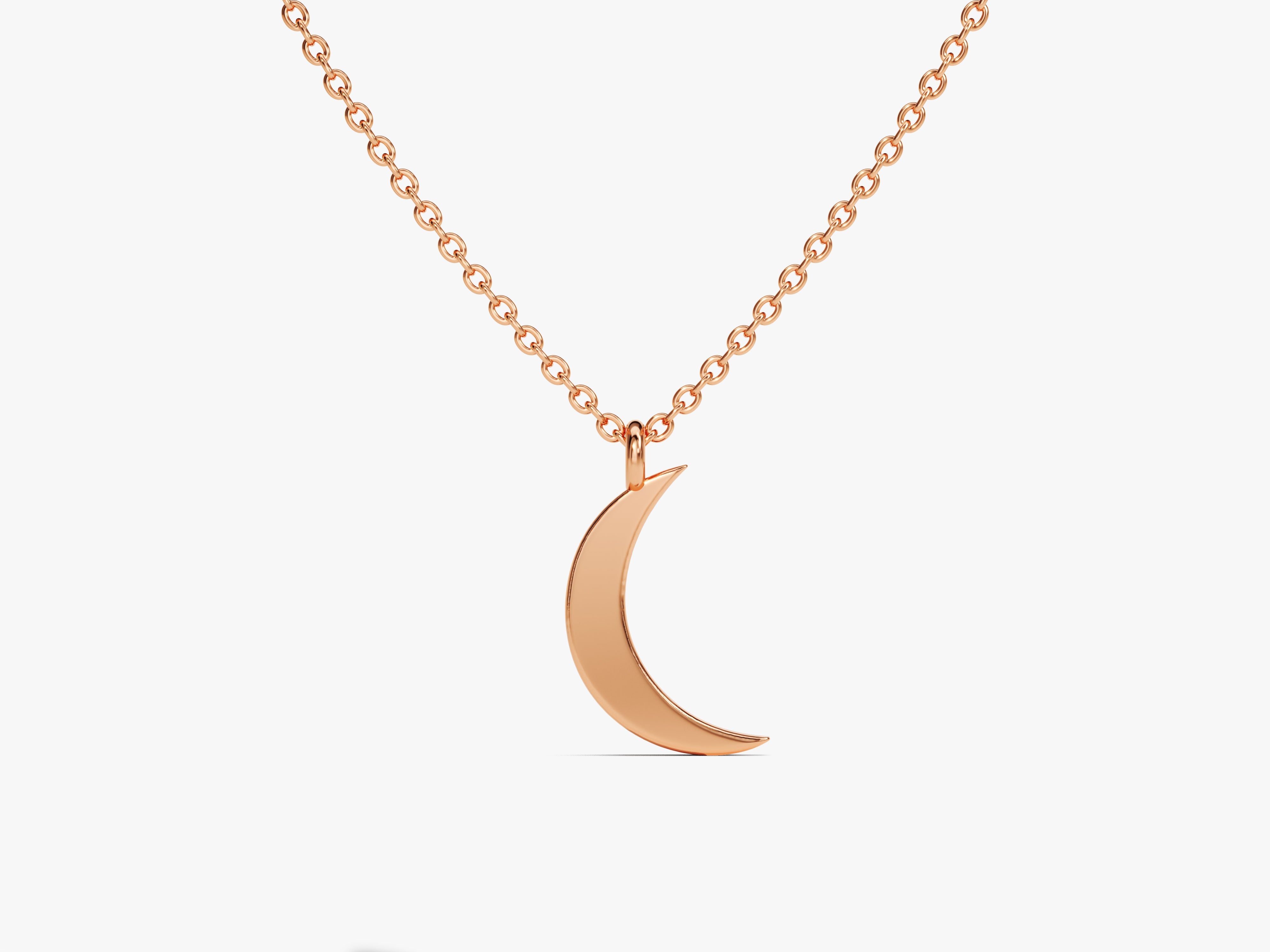 Rose gold crescent moon necklace for jewelry lovers