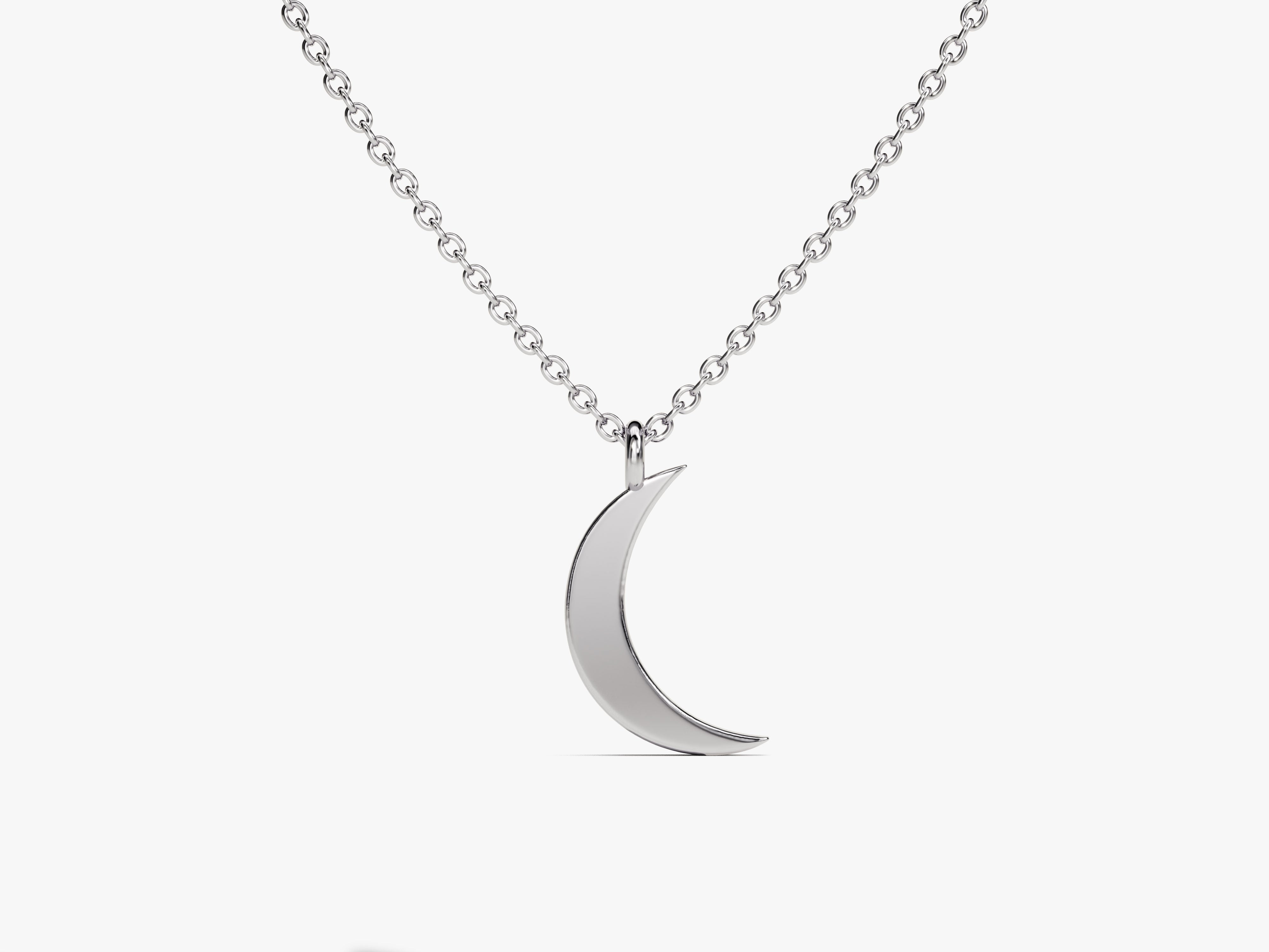 Silver crescent moon necklace, elegant jewelry for women