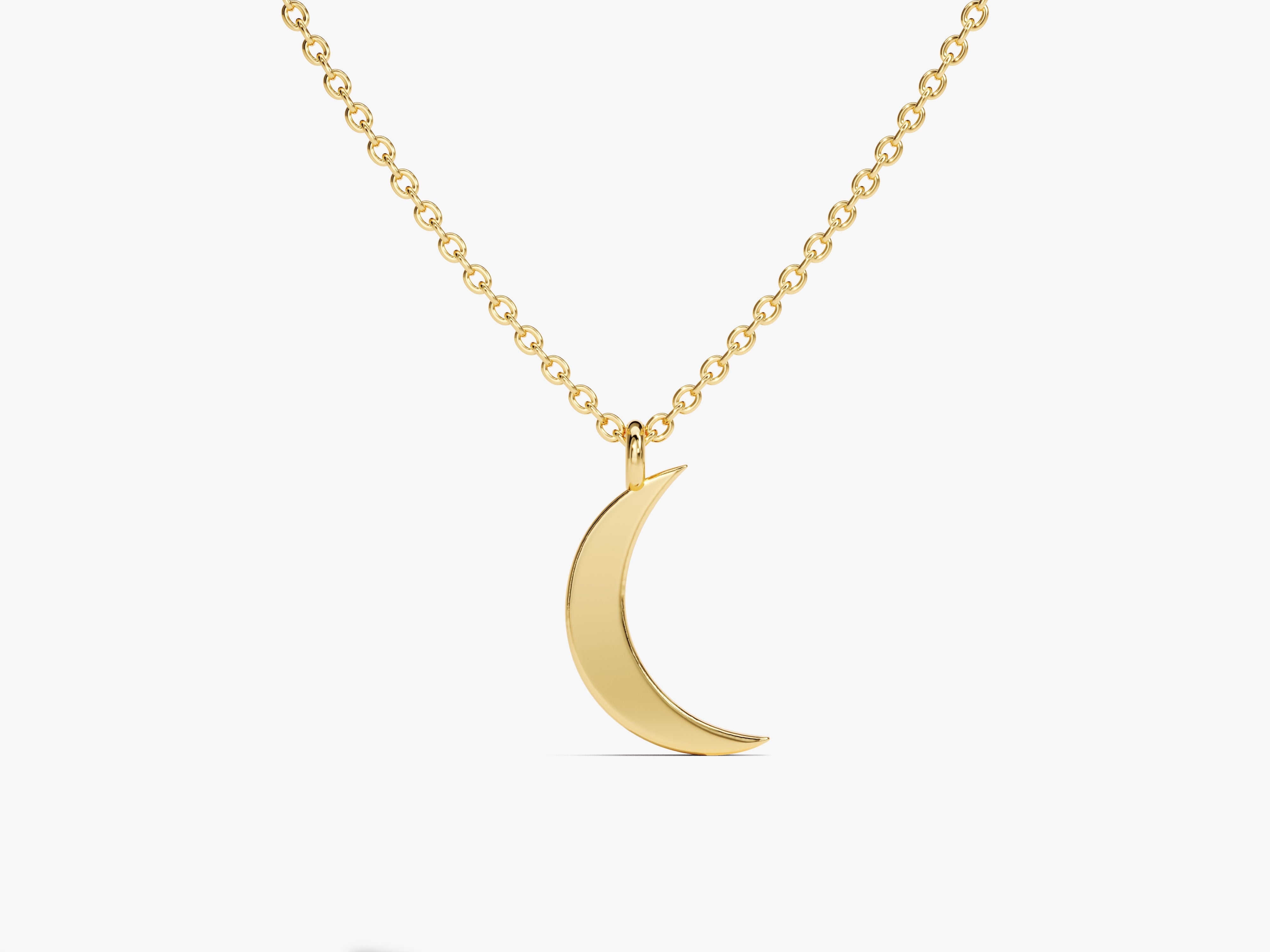Gold crescent moon necklace from jewelry company