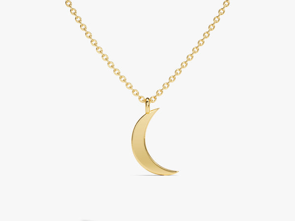 Mini Crescent Moon Necklace in 14k Solid Gold
