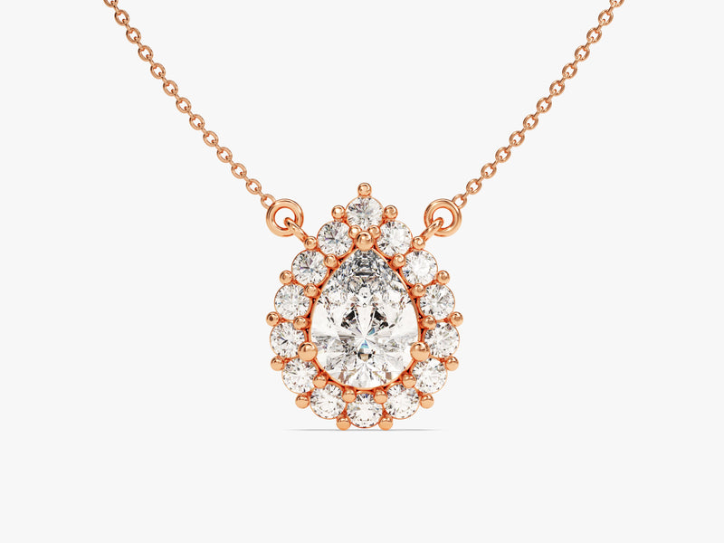 Pear Halo Necklace