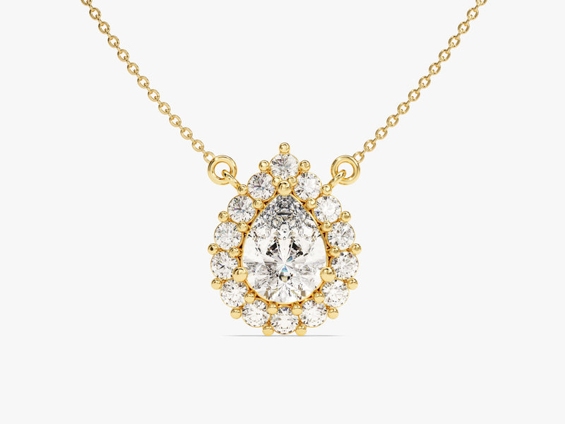 Pear Halo Necklace
