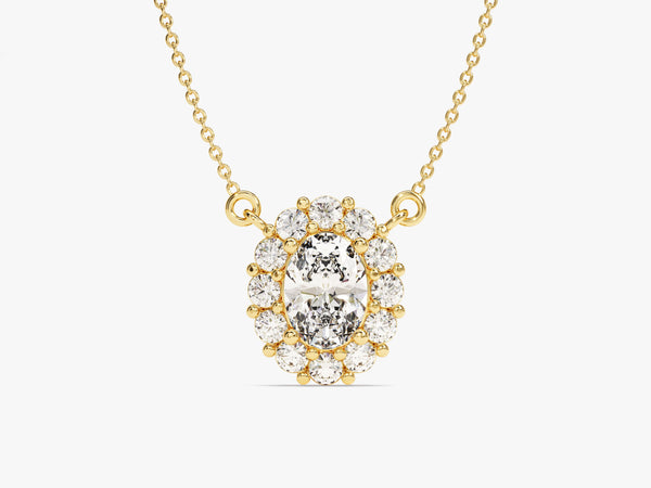 Oval Halo Necklace