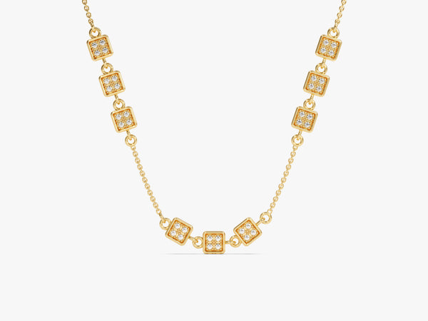 Cube Necklace in 14k Solid Gold