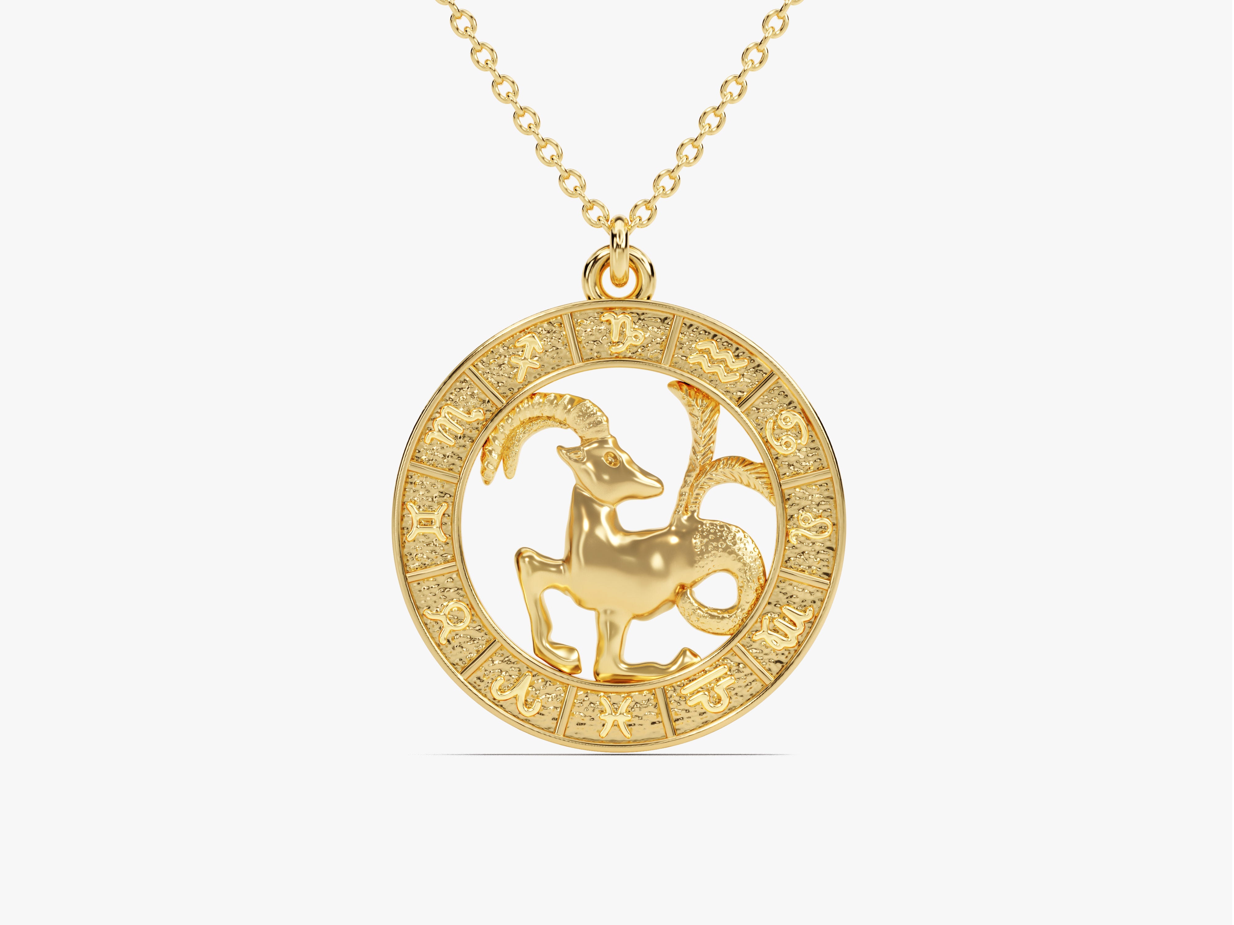 Gold Capricorn zodiac pendant necklace for jewelry lovers