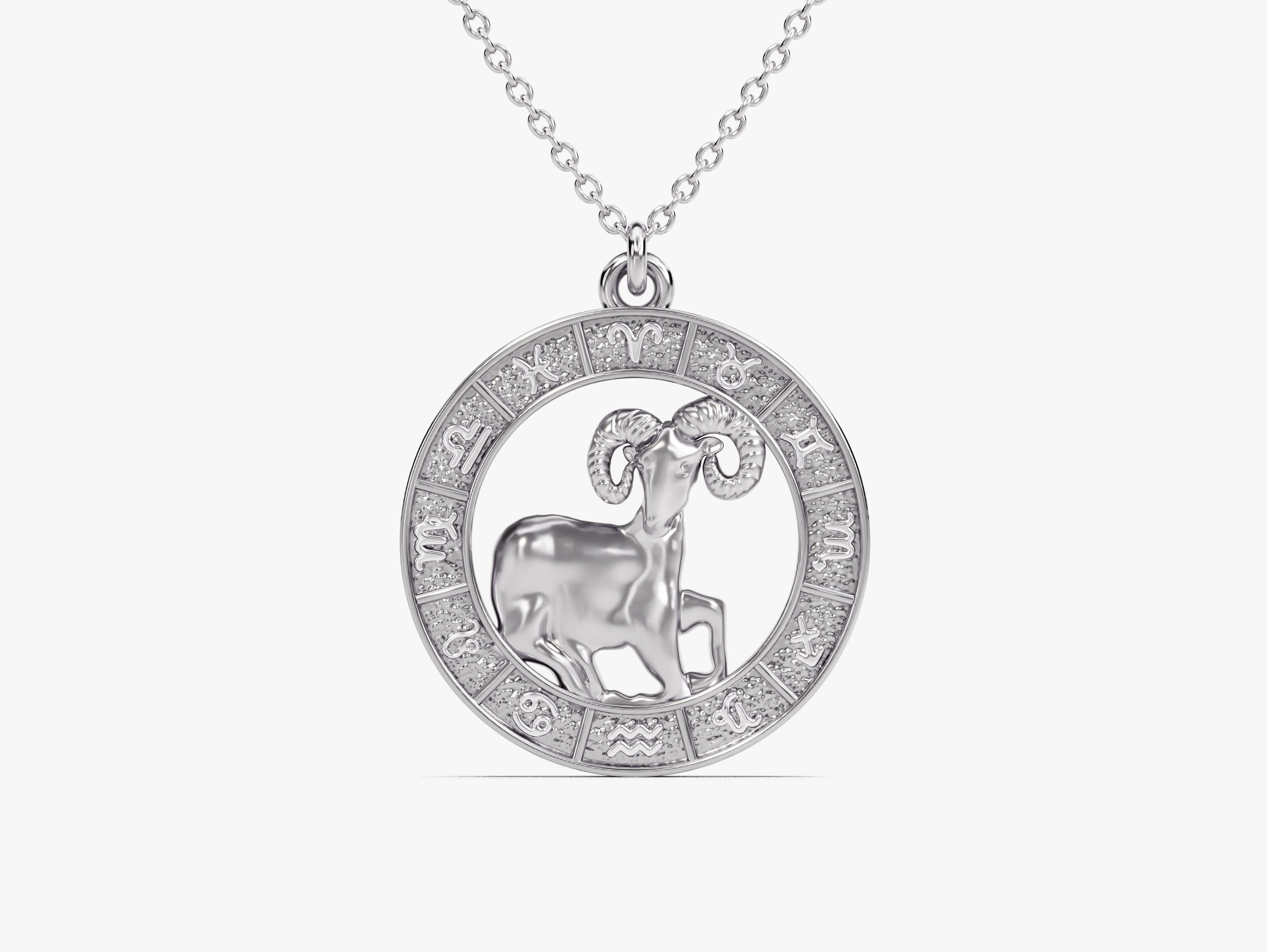 Aries zodiac pendant necklace, fine jewelry, astrology charm