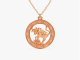 Taurus Charm Necklace in 14k Solid Gold