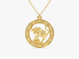 Taurus Charm Necklace in 14k Solid Gold