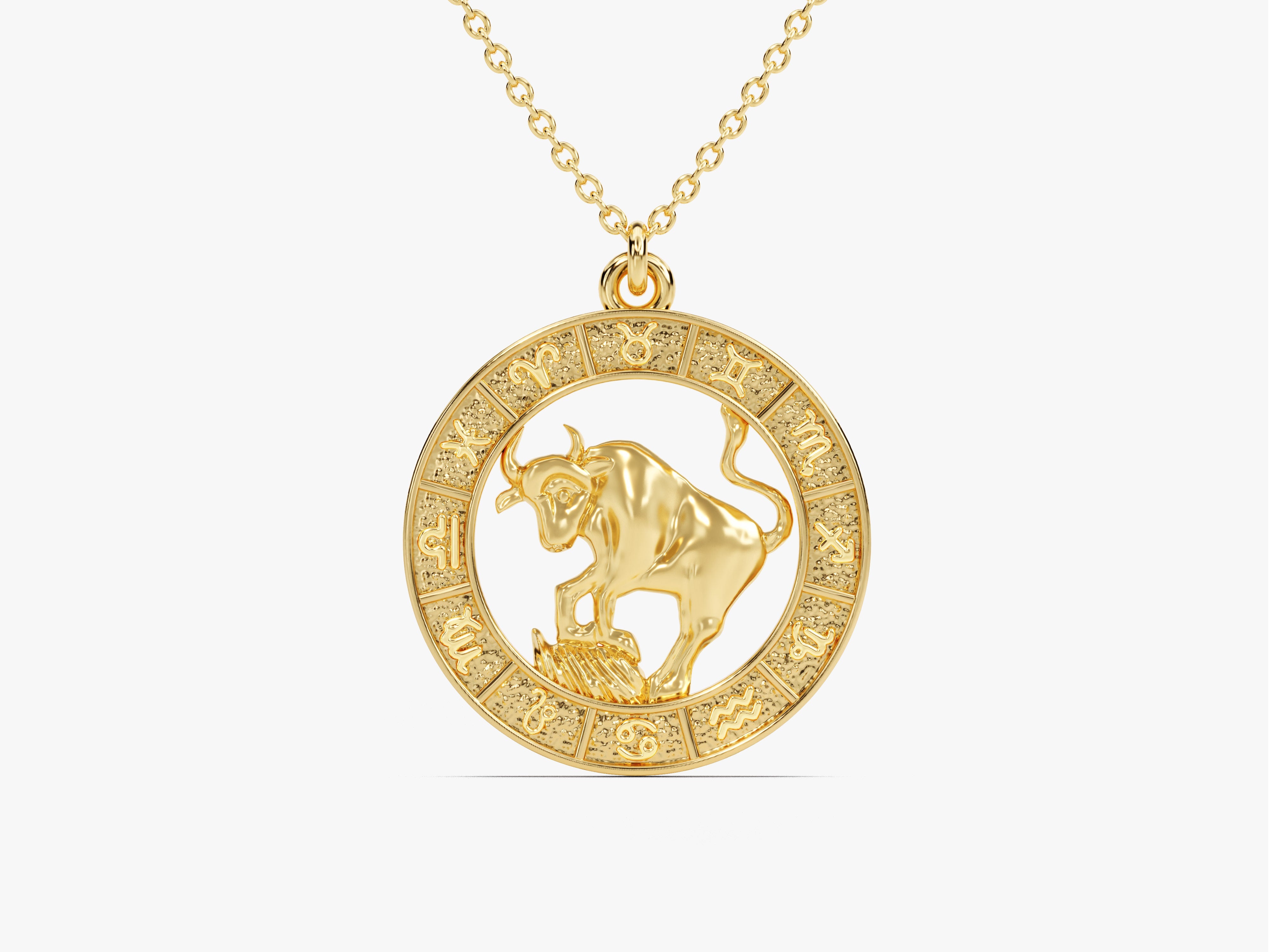 Gold Taurus zodiac pendant necklace for jewelry lovers
