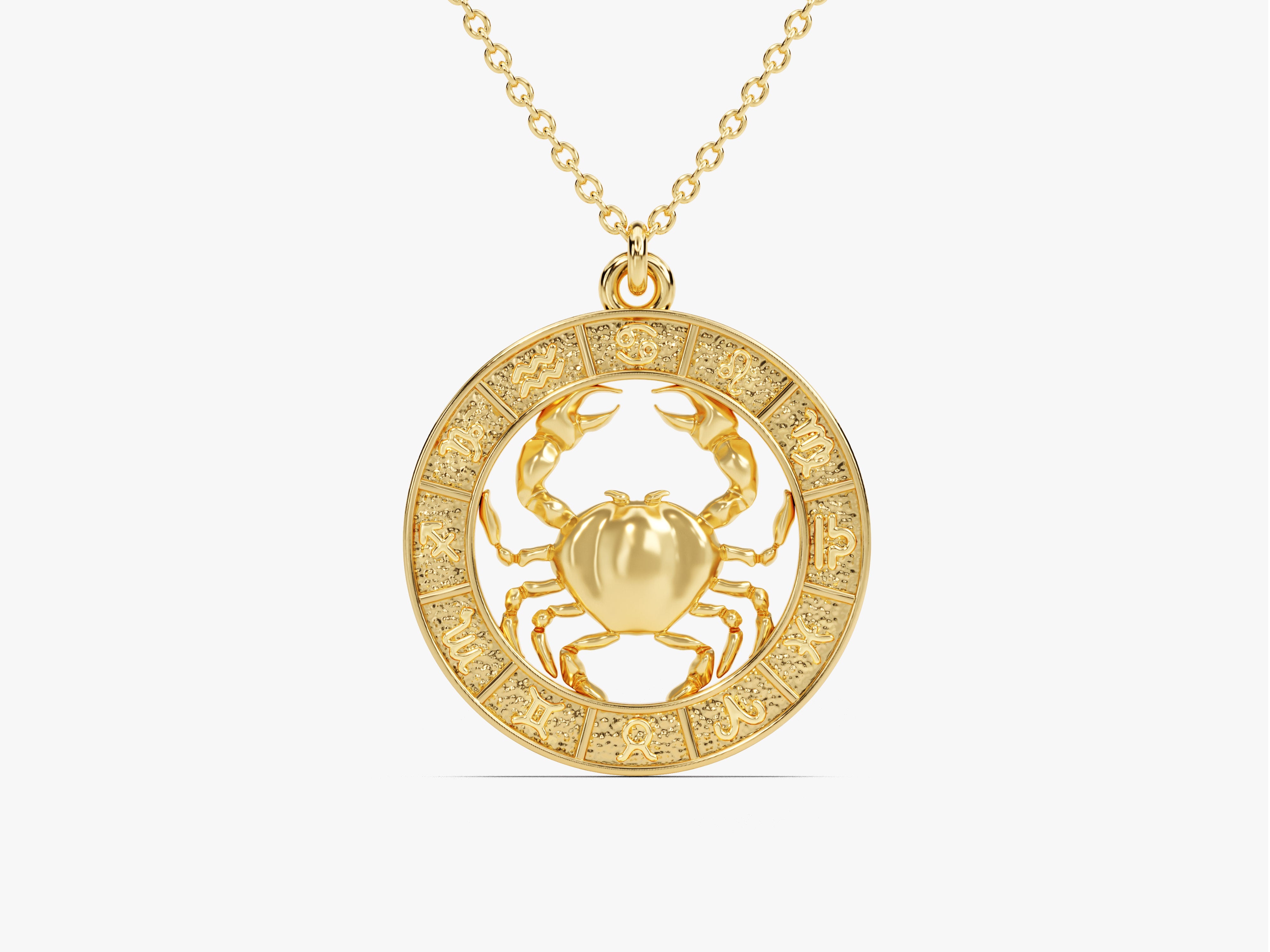 Gold Cancer zodiac pendant necklace for jewelry brand
