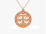 Libra Charm Necklace in 14k Solid Gold