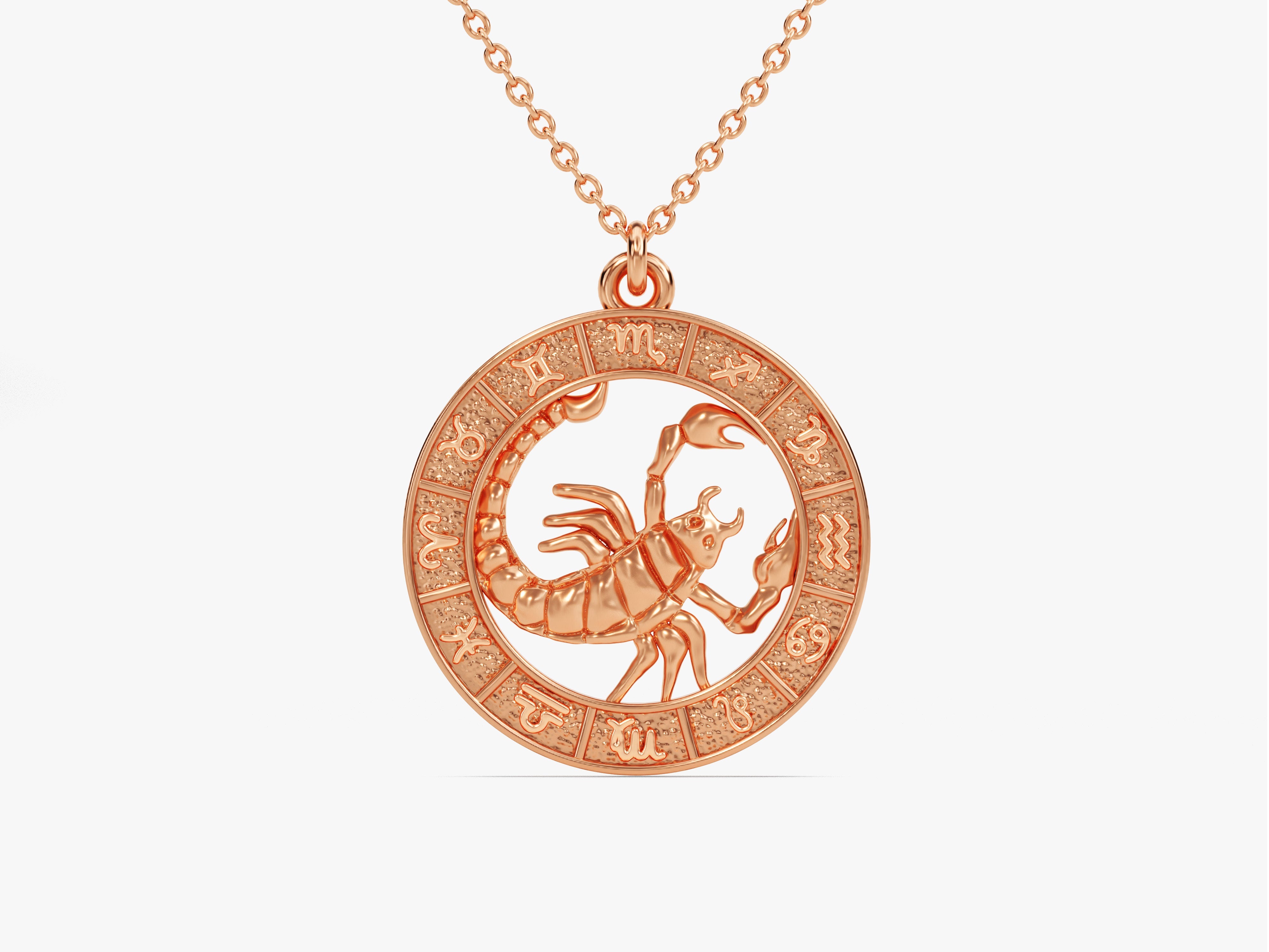 Rose gold Scorpio zodiac pendant necklace for jewelry lovers