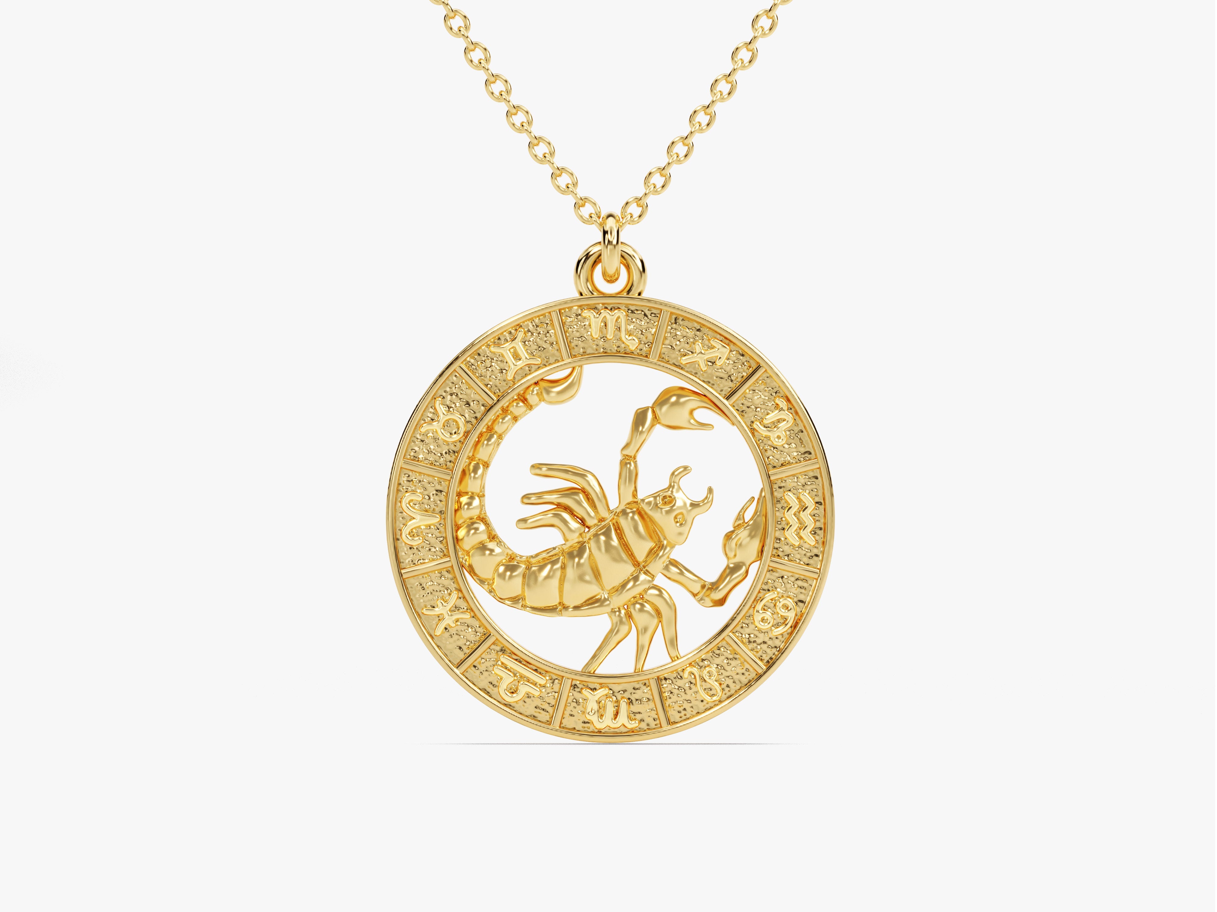 Gold Scorpio zodiac pendant necklace for jewelry lovers