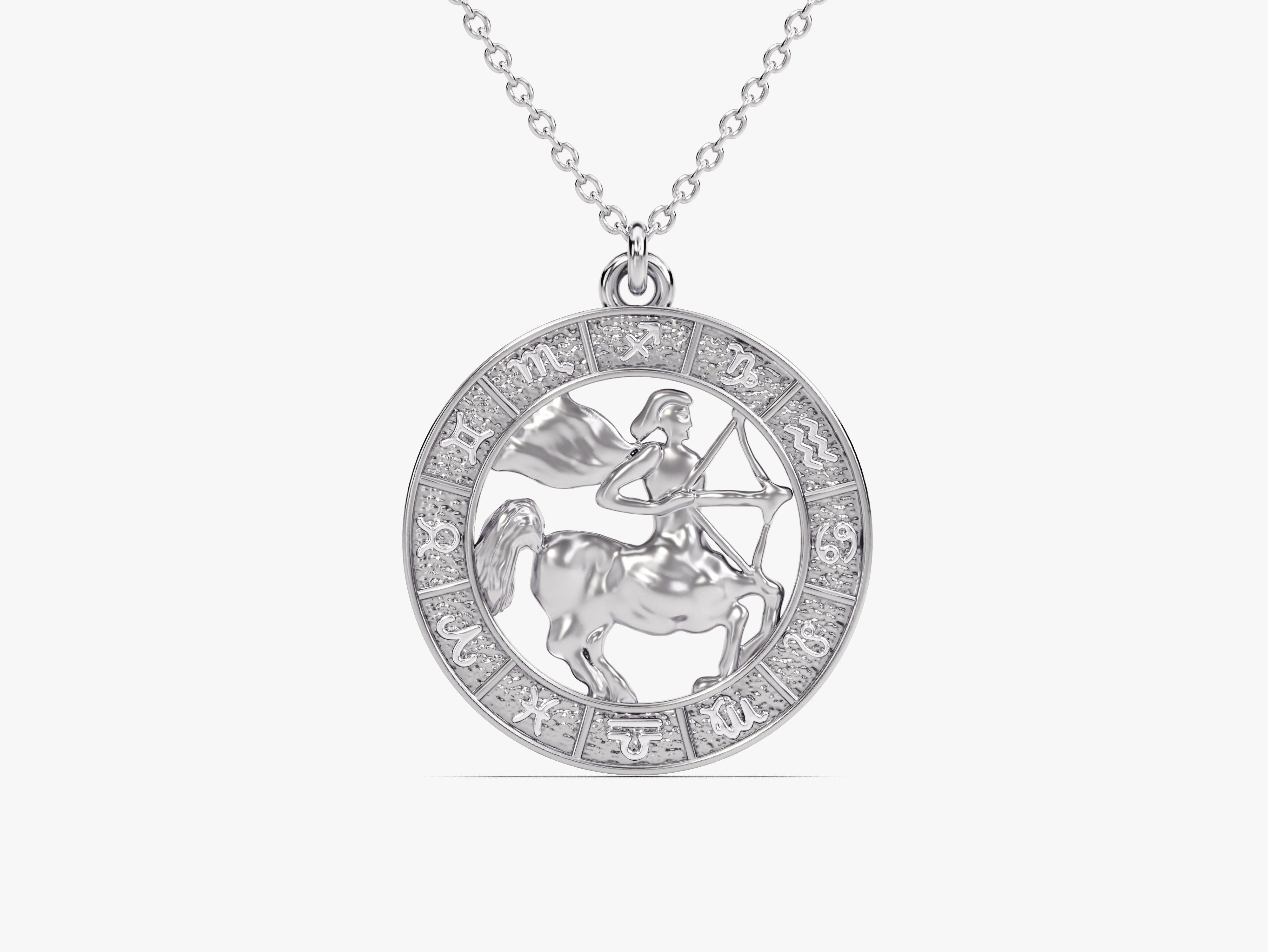 Sterling silver Sagittarius zodiac pendant necklace for jewelry lovers