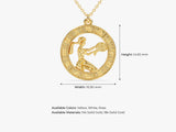 Aquarius Charm Necklace in 14k Solid Gold
