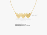 Trio Heart Name Necklace in 14k Solid Gold