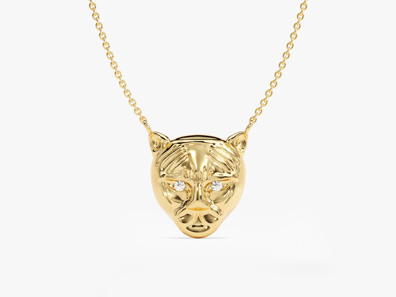 Tiger Birthstone Necklace in 14k Solid Gold